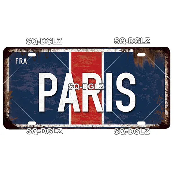 Plaque Métallique Vintage Paris – Décoration Murale Rétro