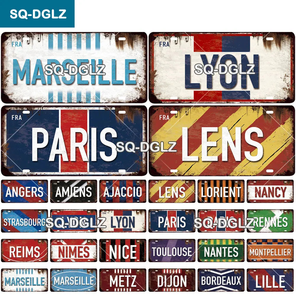 Plaque Métallique Vintage Paris – Décoration Murale Rétro