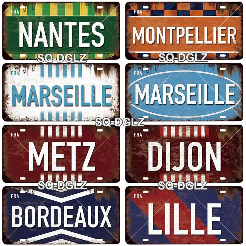 Plaque Métallique Vintage Paris – Décoration Murale Rétro