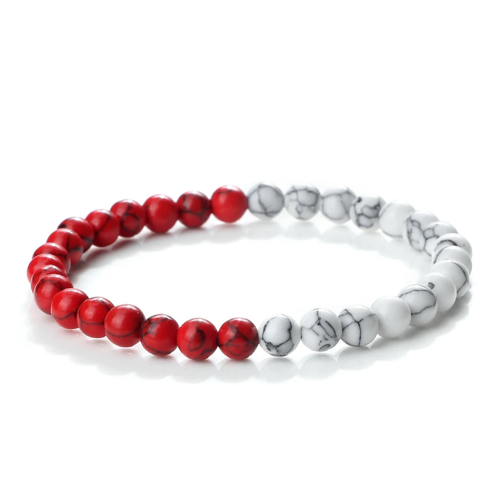 Bracelet Perles Bleu Blanc Rouge