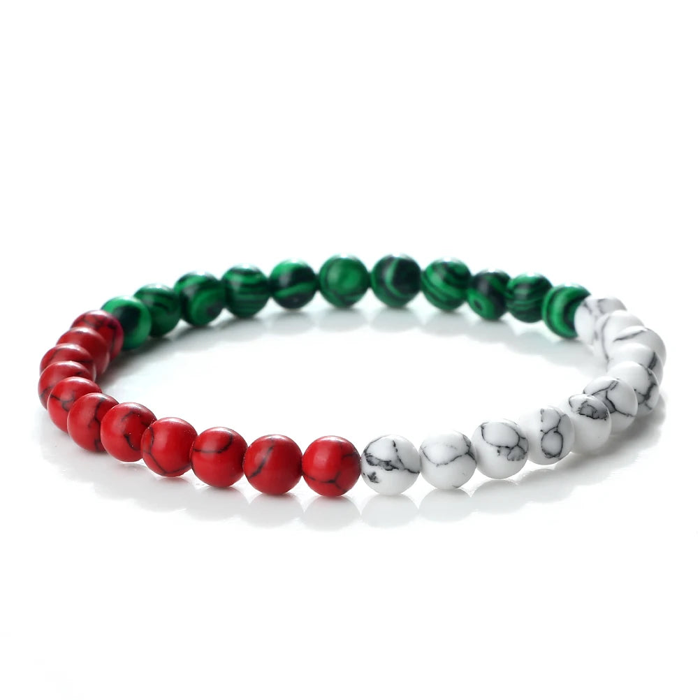Bracelet Perles Bleu Blanc Rouge