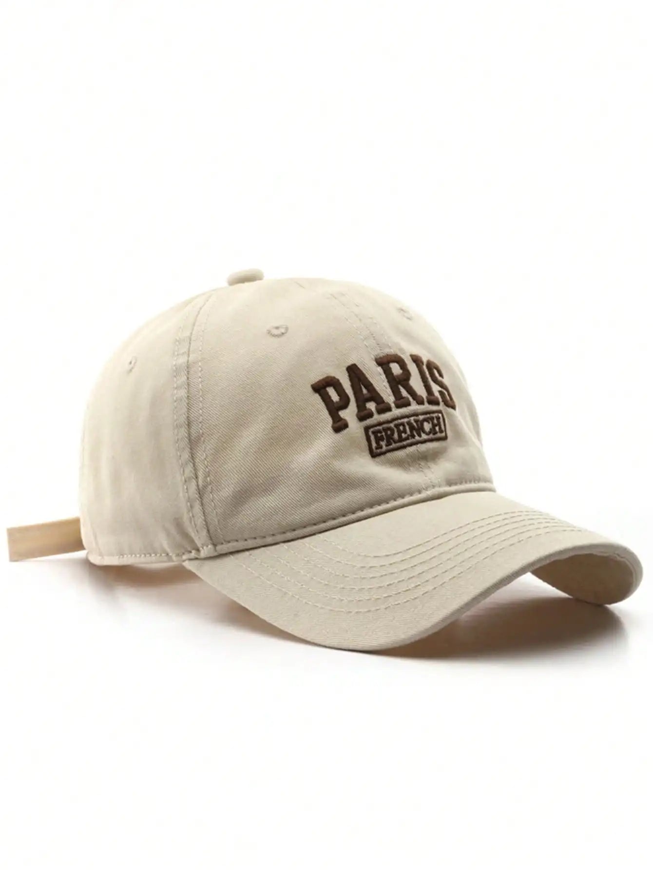 Casquette Paris en coton brodée Style vintage unisexe.