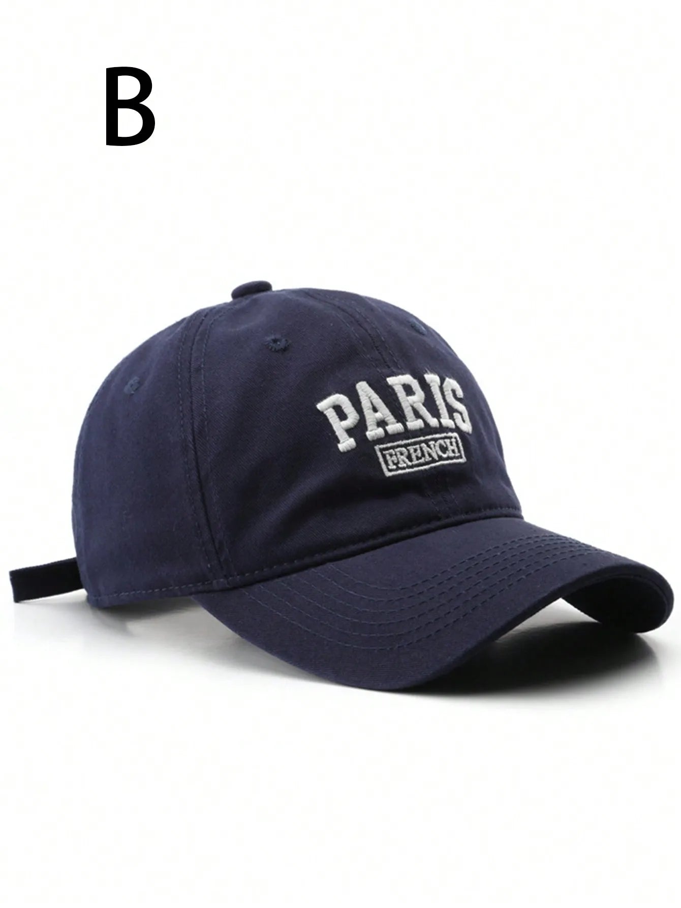 Casquette Paris en coton brodée Style vintage unisexe.