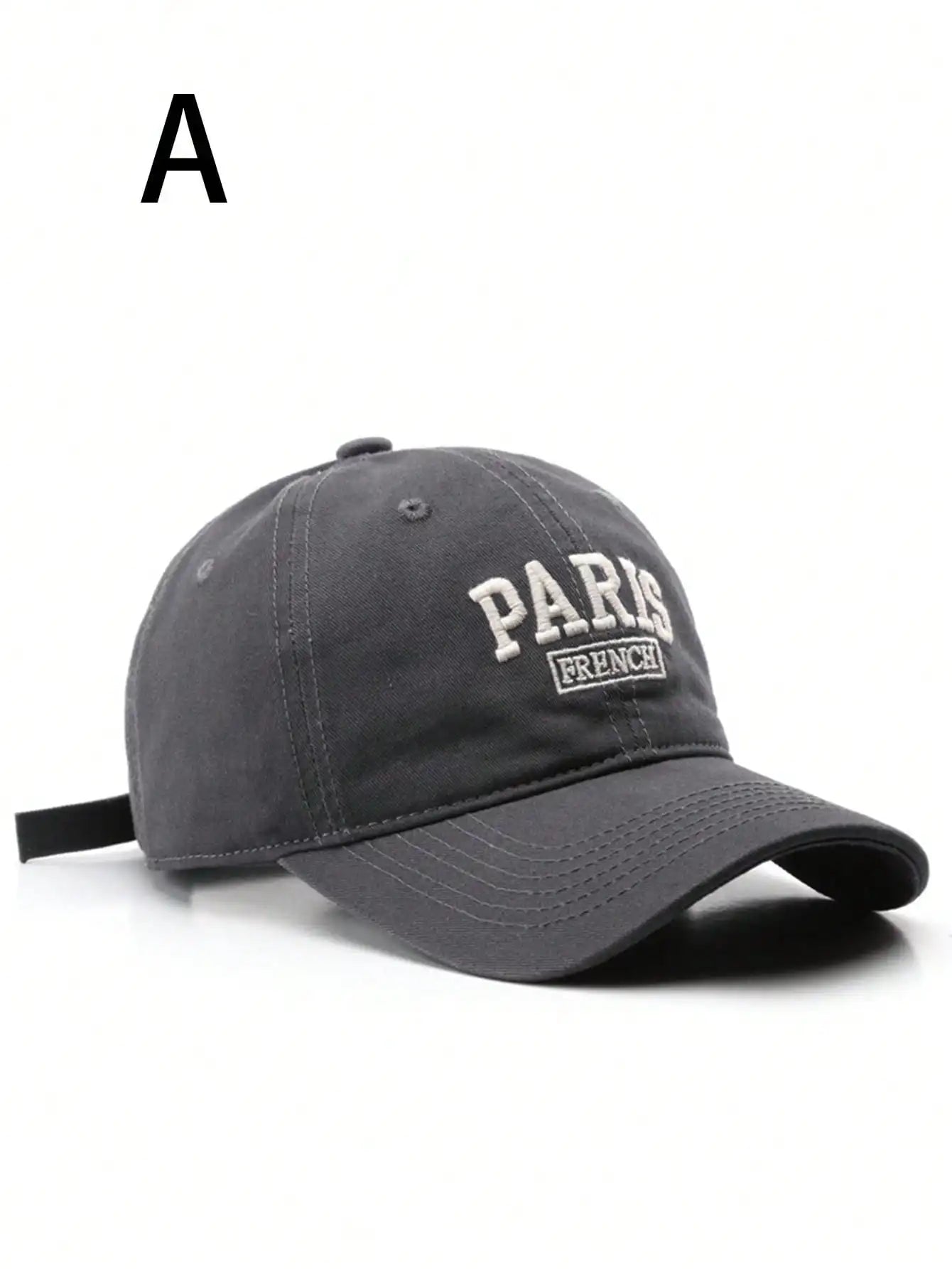 Casquette Paris en coton brodée Style vintage unisexe.