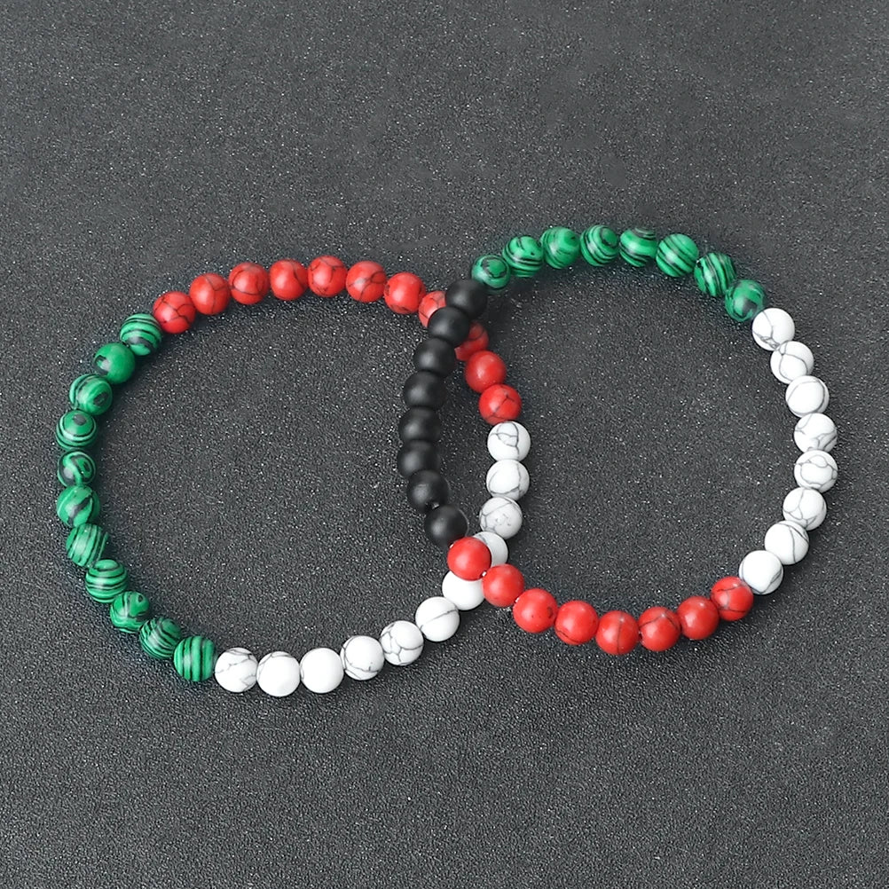 Bracelet Perles Bleu Blanc Rouge