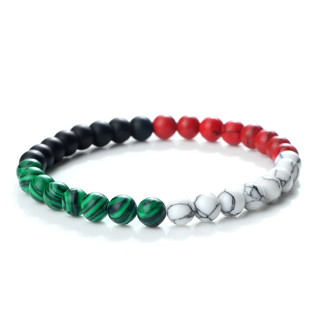 Bracelet Perles Bleu Blanc Rouge