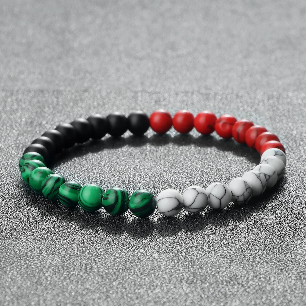 Bracelet Perles Bleu Blanc Rouge