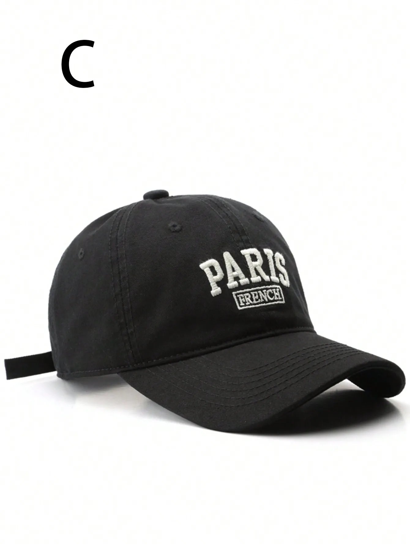 Casquette Paris en coton brodée Style vintage unisexe.