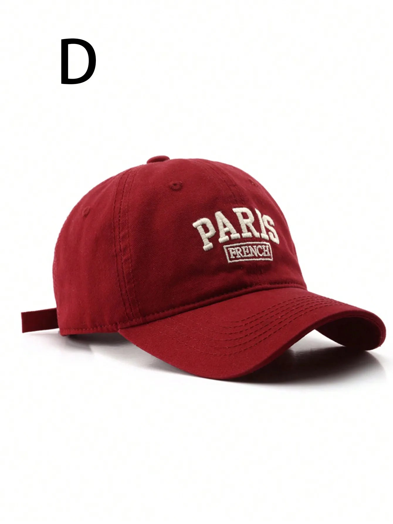 Casquette Paris en coton brodée Style vintage unisexe.