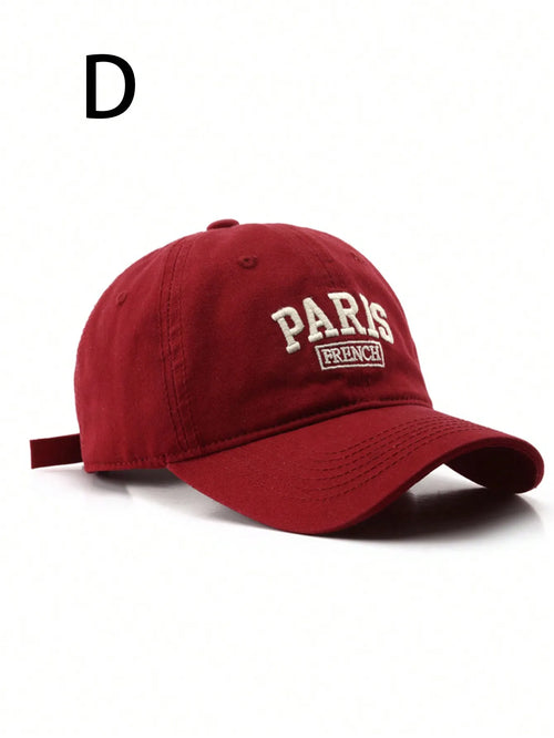 Casquette Paris en coton brodée Style vintage unisexe.