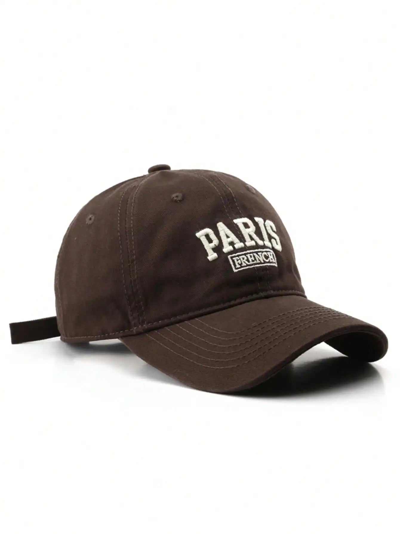 Casquette Paris en coton brodée Style vintage unisexe.